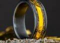 Captivating Apollo 11 Moon Meteorite Wedding Ring: A Celestial Piece of History